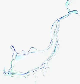 蓝色纯净液体水流免抠