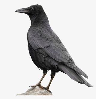 手绘小嘴乌鸦免抠