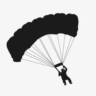滑翔伞剪影免抠