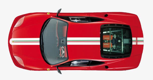 红色车俯视图免抠