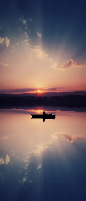 蓝天白云粉色霞光壁纸免抠