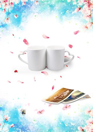 浪漫情侣杯女神节海报背景高清