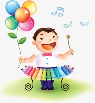 春天可爱音乐漫画免抠