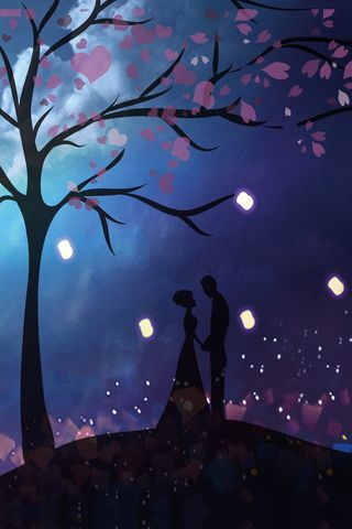 夜空星月浪漫唯美七夕海报背景素材高清