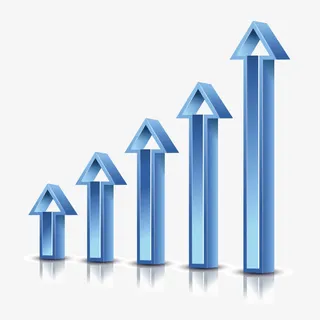 矢量向上立体科技箭头免抠