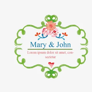 水彩小清新英伦边框免抠