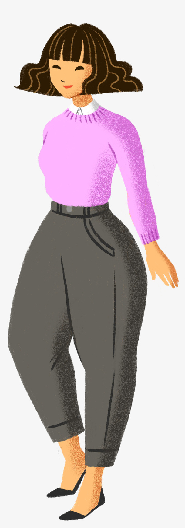 手绘噪点人物免抠