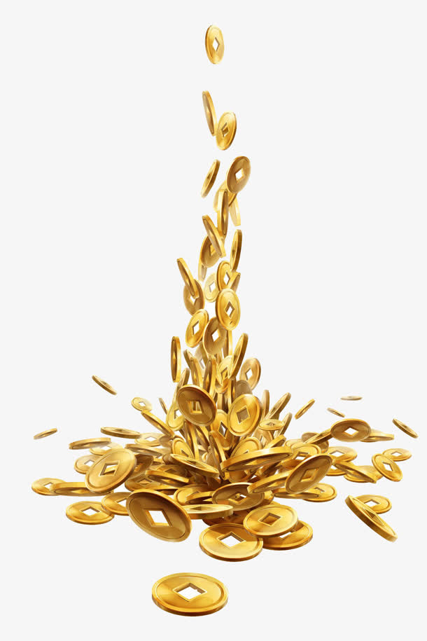 节日金币铜钱活动免抠