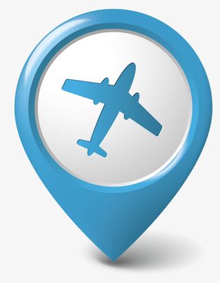 蓝色飞机定位矢量导航栏免抠