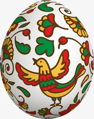 手绘白色彩蛋免抠