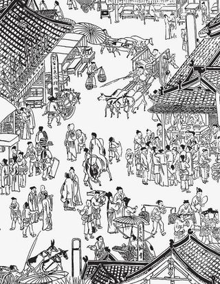 繁华的古代集市免抠