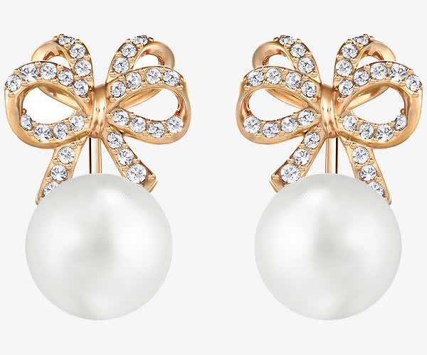 施华洛世奇首饰耳环珍珠免抠