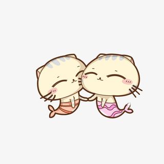 卡通双鱼座可爱形象设计素材免抠