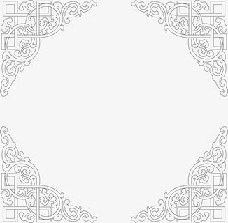 欧式复古边框矢量线框图免抠