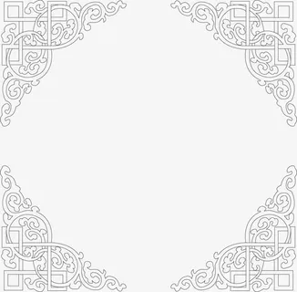 欧式复古边框矢量线框图免抠