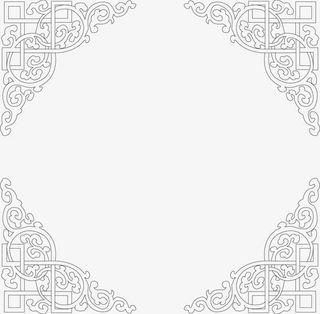 欧式复古边框矢量线框图免抠