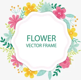 彩色花朵标题框免抠