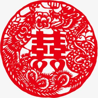 中国风龙凤剪纸免抠