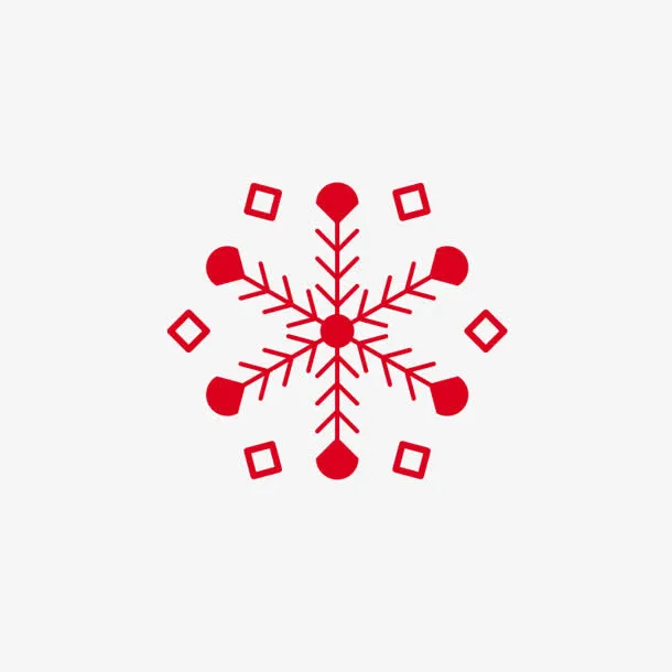 创意合成扁平手绘雪花效果免抠