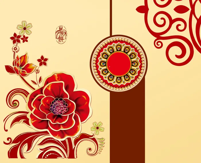 中国风花朵传统中秋节背景素材高清