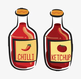 透明易碎品玻璃番茄酱包装和辣椒免抠