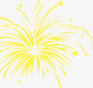 开业海报黄色星星礼花免抠