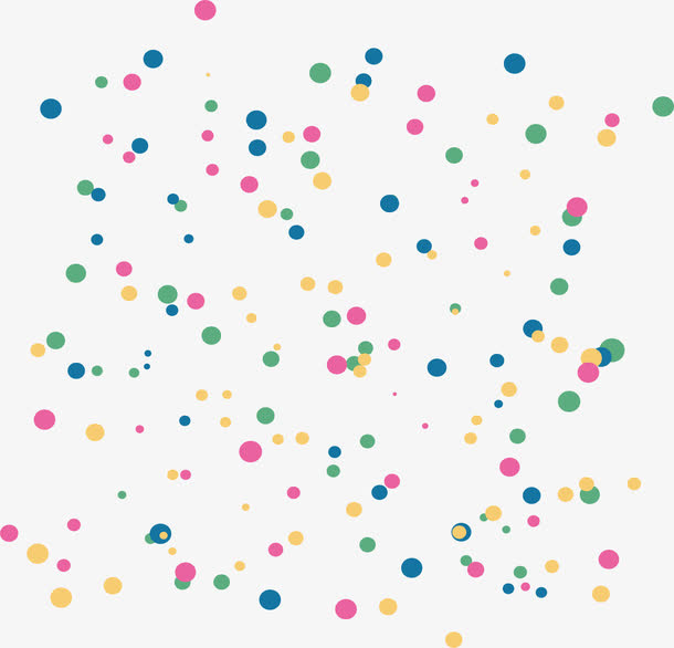 五彩波点花纹免抠