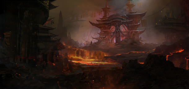 火光魔幻地狱宝塔免抠