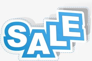 蓝色简约sale标签免抠
