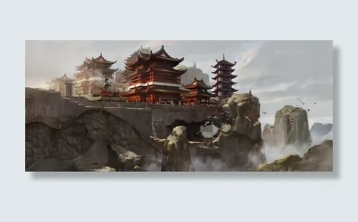 动漫仙侠悬崖房屋免抠 动漫仙侠悬崖房屋免抠