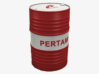 白色图案红色圆柱形状机油桶免抠