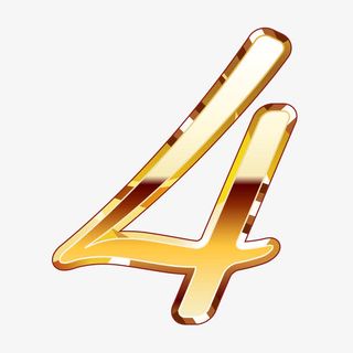 金色质感数字4免抠