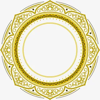 开斋节金色花纹圆圈免抠