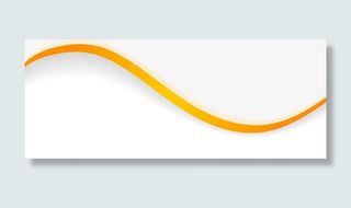 矢量简约橙色波浪边框免抠