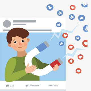 拿着磁铁吸粉点赞免抠