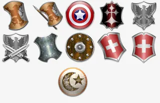 欧式3d盾牌免抠