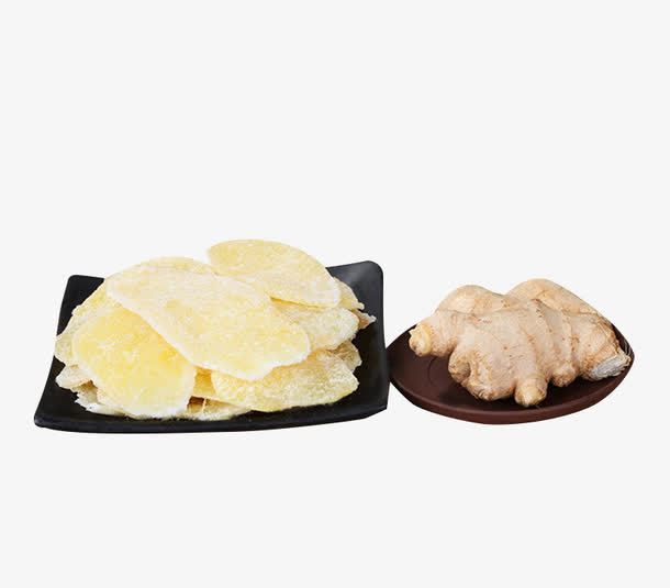 新鲜姜片姜糖实物素材免抠