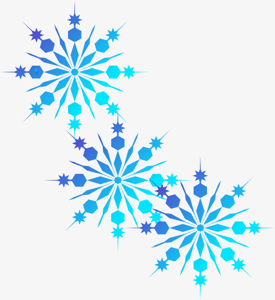 蓝色的雪花免抠