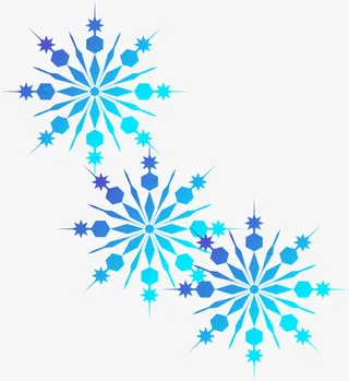 蓝色的雪花免抠