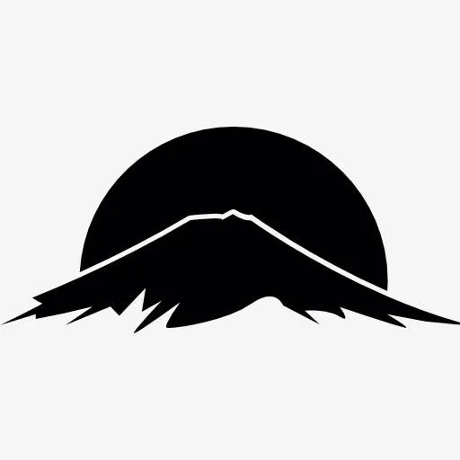 日落富士山图标免抠