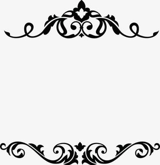 黑色浪漫花纹婚礼免抠