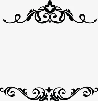 黑色浪漫花纹婚礼免抠