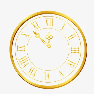 卡通金色时钟矢量图免抠