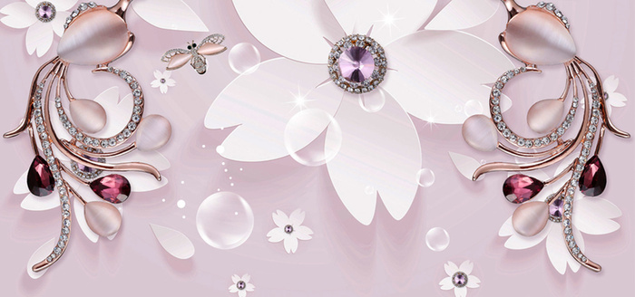 钻石珍珠花朵欧式浪漫家居背景高清