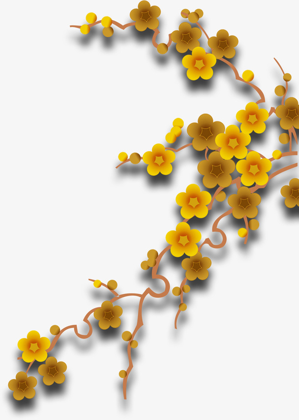 国潮风古风小黄花免抠