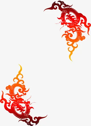 创意中国风龙纹边框元素免抠