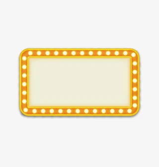 矢量方形灯牌免抠