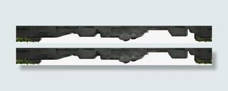 黑色石块绿草卡通边框素材免抠