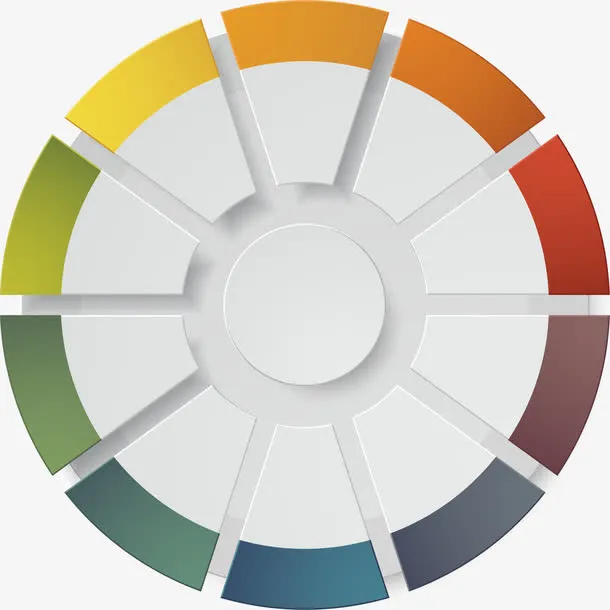 彩色圆形转盘免抠