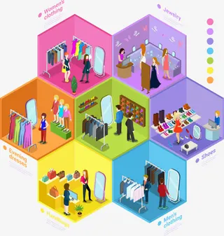 矢量服装商城免抠